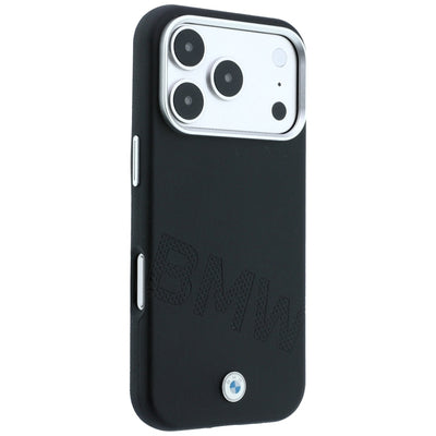 BMW Sign Inclined Deboss Letters MagSafe Case for iPhone 17 Pro / 18 Pro - Black