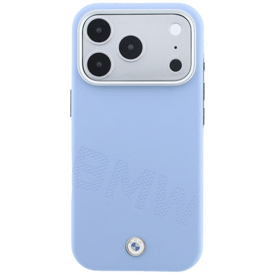 BMW Sign Inclined Deboss Letters MagSafe Case for iPhone 17 Pro / 18 Pro - Blue