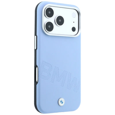 BMW Sign Inclined Deboss Letters MagSafe Case for iPhone 17 Pro / 18 Pro - Blue