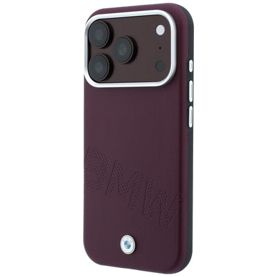 BMW Sign Inclined Deboss Letters MagSafe case for iPhone 17 Pro Max / 18 Pro Max - burgundy