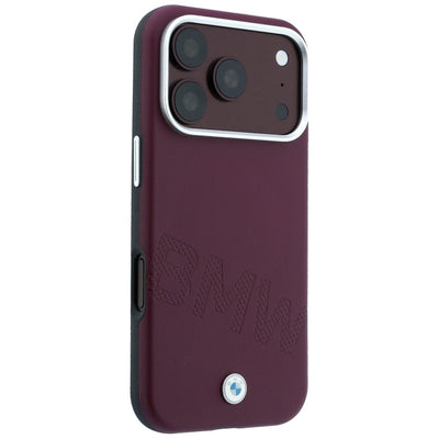 BMW Sign Inclined Deboss Letters MagSafe case for iPhone 17 Pro Max / 18 Pro Max - burgundy