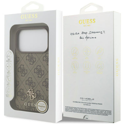 Guess 4G Small Classic Logo MagSafe Case for iPhone 17 Pro / 18 Pro - Brown