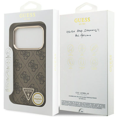 Guess 4G Triangle Logo MagSafe Case for iPhone 17 Pro / 18 Pro - Brown