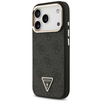 Guess 4G Triangle Logo MagSafe Case for iPhone 17 Pro / 18 Pro - Black and Gold
