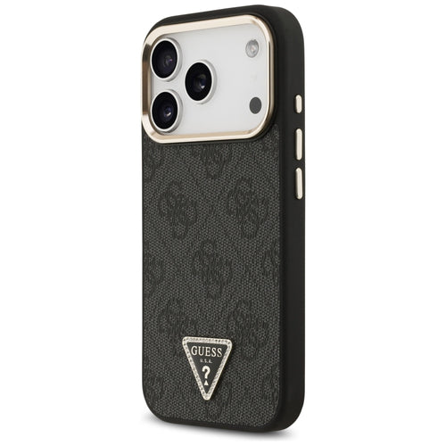 Guess 4G Triangle Logo MagSafe Case for iPhone 17 Pro / 18 Pro - Black and Gold
