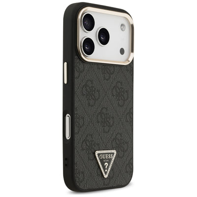 Guess 4G Triangle Logo MagSafe Case for iPhone 17 Pro / 18 Pro - Black and Gold