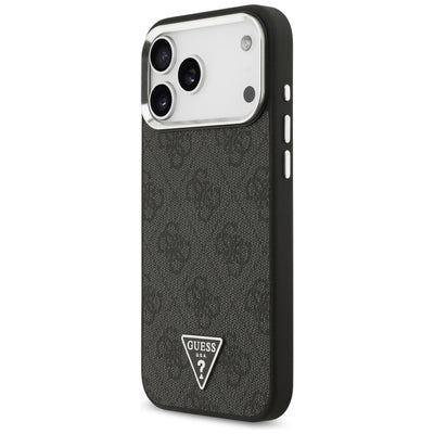 Guess 4G Triangle Logo MagSafe Case for iPhone 17 Pro Max / 18 Pro Max - Black &amp; Silver
