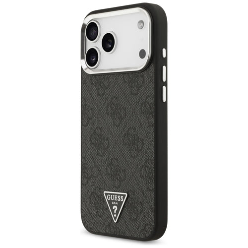 Guess 4G Triangle Logo MagSafe Case for iPhone 17 Pro Max / 18 Pro Max - Black &amp; Silver