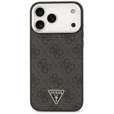 Guess 4G Triangle Logo MagSafe Case for iPhone 17 Pro Max / 18 Pro Max - Black &amp; Silver