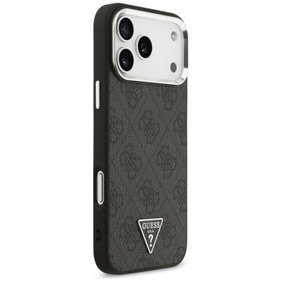 Guess 4G Triangle Logo MagSafe Case for iPhone 17 Pro Max / 18 Pro Max - Black &amp; Silver