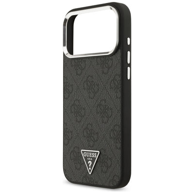 Guess 4G Triangle Logo MagSafe Case for iPhone 17 Pro Max / 18 Pro Max - Black &amp; Silver