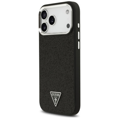 Guess Glitter Triangle Logo MagSafe Case for iPhone 17 Pro Max / 18 Pro Max - Black