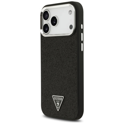 Guess Glitter Triangle Logo MagSafe Case for iPhone 17 Pro Max / 18 Pro Max - Black