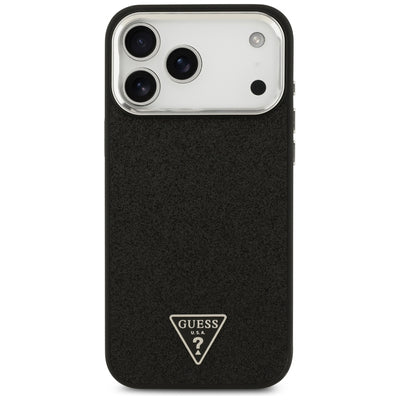 Guess Glitter Triangle Logo MagSafe Case for iPhone 17 Pro Max / 18 Pro Max - Black