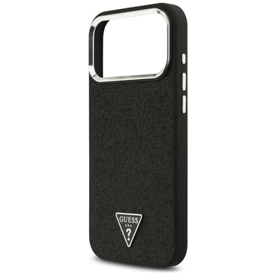 Guess Glitter Triangle Logo MagSafe Case for iPhone 17 Pro Max / 18 Pro Max - Black