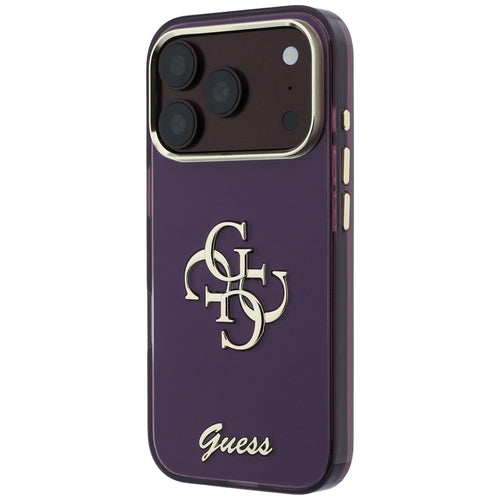 Guess IML 4G Script Metal case for iPhone 17 Pro / 18 Pro - burgundy