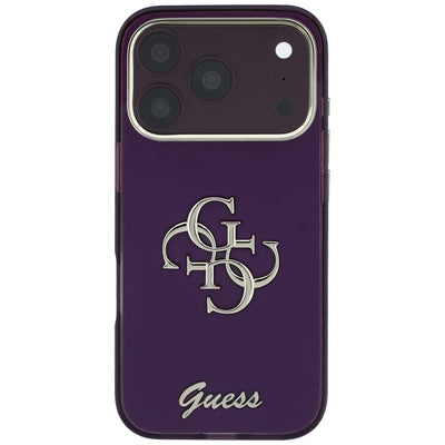 Guess IML 4G Script Metal case for iPhone 17 Pro / 18 Pro - burgundy