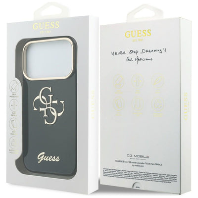 Guess IML 4G Script Metal Case for iPhone 17 Pro / 18 Pro - Black