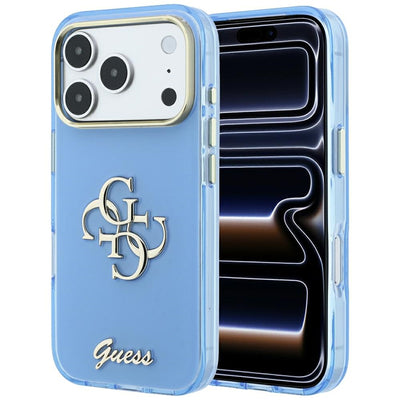 Guess IML 4G Script Metal Case for iPhone 17 Pro / 18 Pro - Light Blue