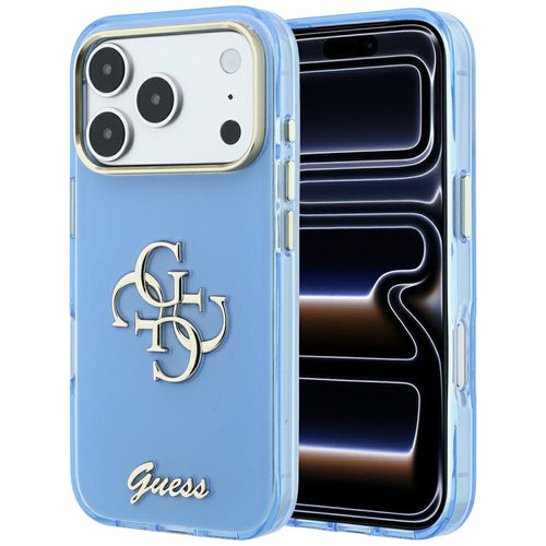 Guess IML 4G Script Metal Case for iPhone 17 Pro / 18 Pro - Light Blue