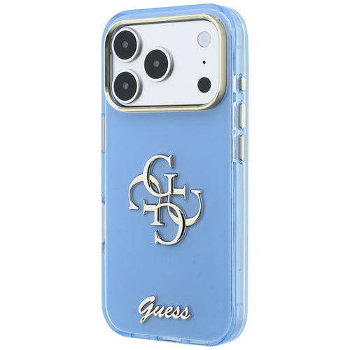 Guess IML 4G Script Metal Case for iPhone 17 Pro / 18 Pro - Light Blue