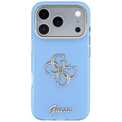 Guess IML 4G Script Metal Case for iPhone 17 Pro / 18 Pro - Light Blue