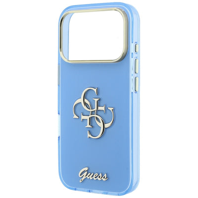 Guess IML 4G Script Metal Case for iPhone 17 Pro / 18 Pro - Light Blue