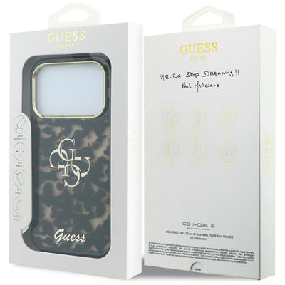 Guess IML 4G Script Metal Logo MagSafe Case for iPhone 18 Pro - Burgundy