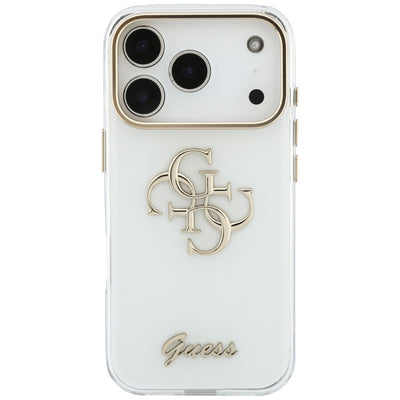 Guess IML 4G Script Metal Case for iPhone 17 Pro Max / 18 Pro Max - White