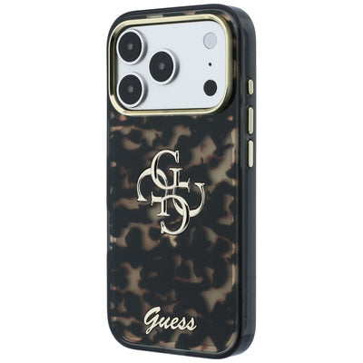 Guess IML 4G Script Metal Case for iPhone 17 Pro Max / 18 Pro Max - Black and Brown