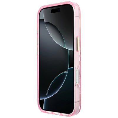 Guess IML Glitter Blossom Roses Case for iPhone 17 Pro / 18 Pro - Pink