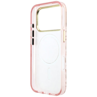 Guess IML Leopard Glitter Triangle Logo MagSafe Case for iPhone 17 Pro Max / 18 Pro Max - Pink