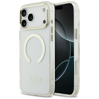 Guess Metal Outline MagSafe Case for iPhone 17 Pro Max / 18 Pro Max - Gold