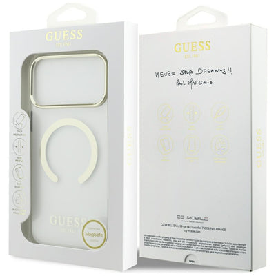 Guess Metal Outline MagSafe Case for iPhone 17 Pro Max / 18 Pro Max - Gold