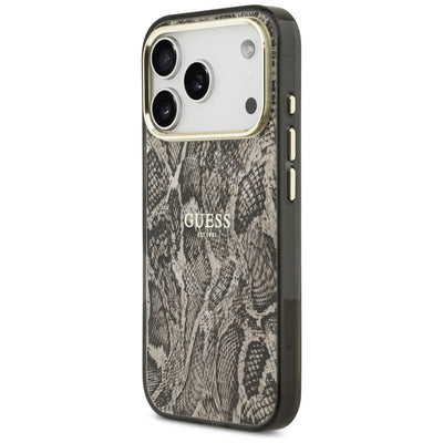 Guess Python Pattern MagSafe Case for iPhone 17 Pro / 18 Pro - Brown
