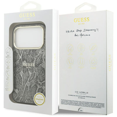 Guess Python Pattern MagSafe Case for iPhone 17 Pro / 18 Pro - Black