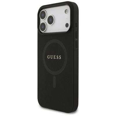Guess Saffiano Classic Logo MagSafe Case for iPhone 17 Pro Max / 18 Pro Max - Black