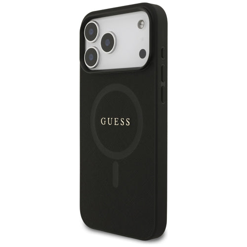 Guess Saffiano Classic Logo MagSafe Case for iPhone 17 Pro Max / 18 Pro Max - Black