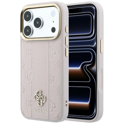 Guess Stripe Peony 4G Logo MagSafe Case for iPhone 17 Pro Max / 18 Pro Max - Pink