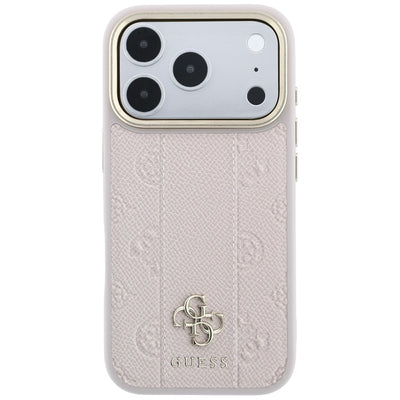 Guess Stripe Peony 4G Logo MagSafe Case for iPhone 17 Pro Max / 18 Pro Max - Pink