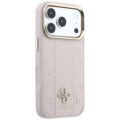 Guess Stripe Peony 4G Logo MagSafe Case for iPhone 17 Pro Max / 18 Pro Max - Pink