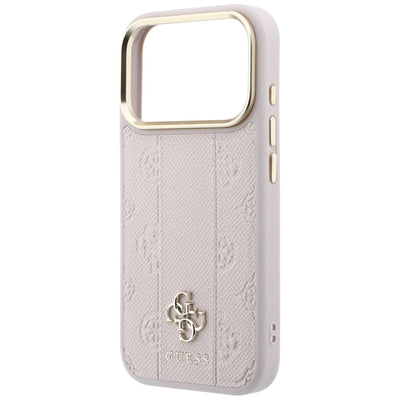 Guess Stripe Peony 4G Logo MagSafe Case for iPhone 17 Pro Max / 18 Pro Max - Pink