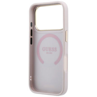 Guess Stripe Peony 4G Logo MagSafe Case for iPhone 17 Pro Max / 18 Pro Max - Pink