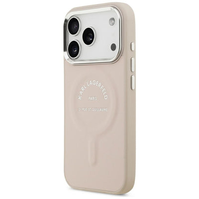 Karl Lagerfeld Embossed Open Ring RSG Logo MagSafe Case for iPhone 17 Pro Max / 18 Pro Max - Pink