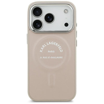 Karl Lagerfeld Embossed Open Ring RSG Logo MagSafe Case for iPhone 17 Pro Max / 18 Pro Max - Pink