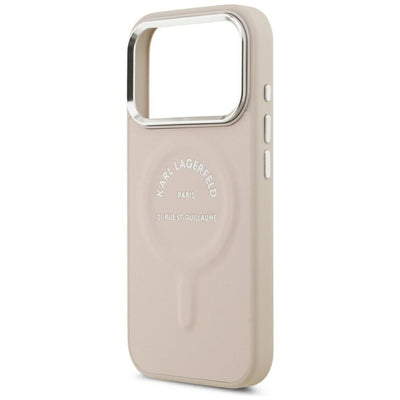 Karl Lagerfeld Embossed Open Ring RSG Logo MagSafe Case for iPhone 17 Pro Max / 18 Pro Max - Pink