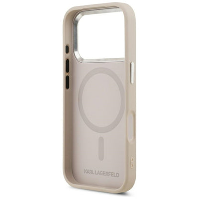 Karl Lagerfeld Embossed Open Ring RSG Logo MagSafe Case for iPhone 17 Pro Max / 18 Pro Max - Pink