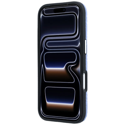 Karl Lagerfeld Grained Allover Logo Metal Elongated MagSafe Case for iPhone 17 Pro Max / 18 Pro Max - Blue
