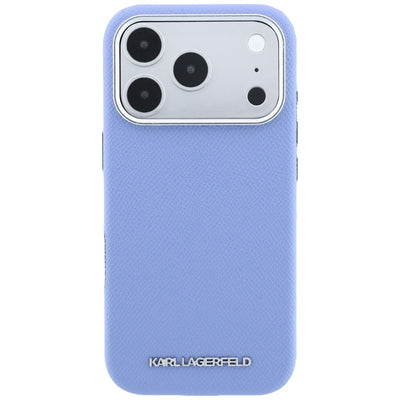 Karl Lagerfeld Grained Elongated Logo MagSafe Case for iPhone 17 Pro / 18 Pro - Blue