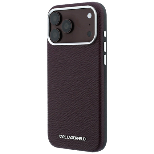 Karl Lagerfeld Grained Elongated Logo MagSafe case for iPhone 17 Pro Max / 18 Pro Max - burgundy